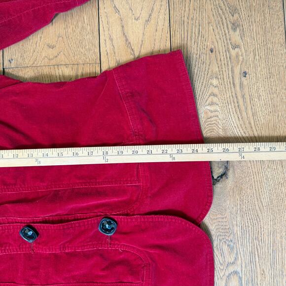 Y2K Western Red Corduroy Jacket 1X Button Front Plus Size Stretch Holiday Bold - Picture 11 of 14